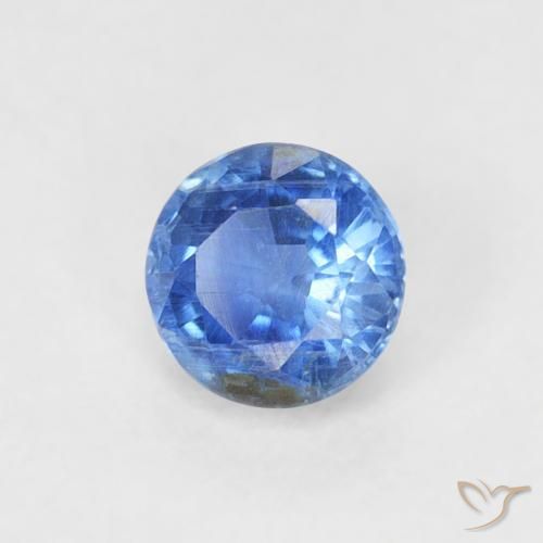 Cianite Blu navy chiaro naturale da 0.36 ct, Rotondo, SI