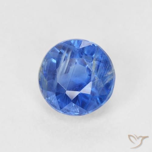 Cianite Blu navy chiaro naturale da 0.45 ct, Rotondo, SI