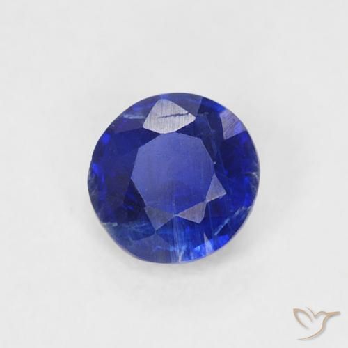 Cianite Blu Navy Intenso naturale da 0.32 ct, Rotondo, SI