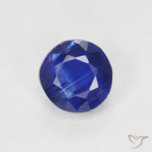 0.36ct Naturale Blu Navy Intenso Cianite, Rotondo, SI