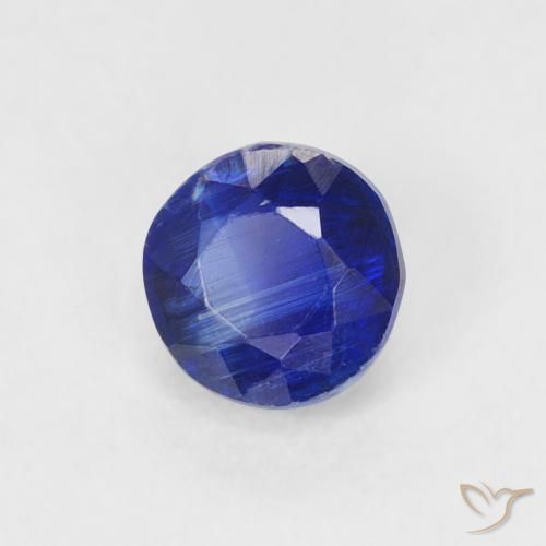 Cianite Blu Navy Intenso naturale da 0.36 ct, Rotondo, SI
