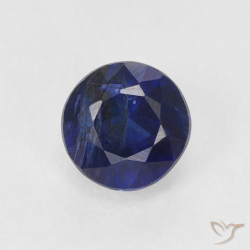 0.54ct Naturale Blu molto profondo Cianite, Rotondo, SI