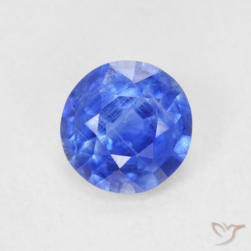 0.63ct Naturale Blu profondo azzurro Cianite, Rotondo, SI