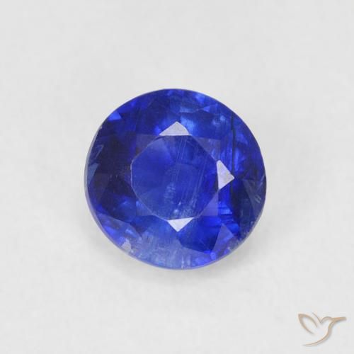 0.66ct Naturale Blu scuro Cianite, Rotondo, SI