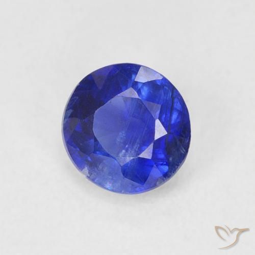 Cianite Blu scuro naturale da 0.66 ct, Rotondo, SI