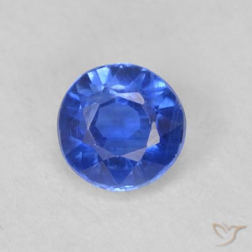 0.44ct Naturale Blu profondo azzurro Cianite, Rotondo, VS-SI