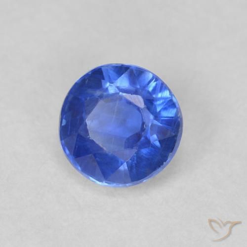 Cianite Blu profondo azzurro naturale da 0.44 ct, Rotondo, VS-SI