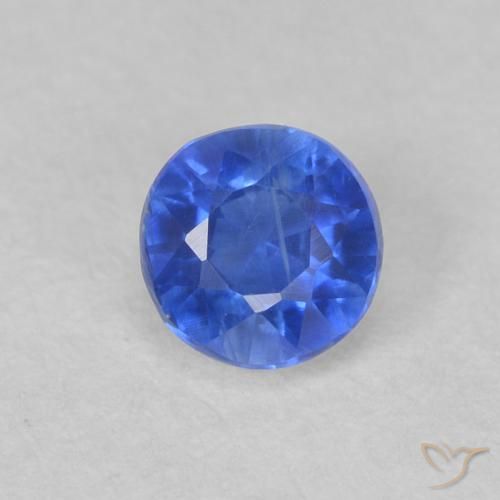 0.46ct Naturale Blu profondo azzurro Cianite, Rotondo, VS-SI