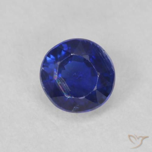 0.45ct Naturale Blu molto profondo Cianite, Rotondo, VS-SI