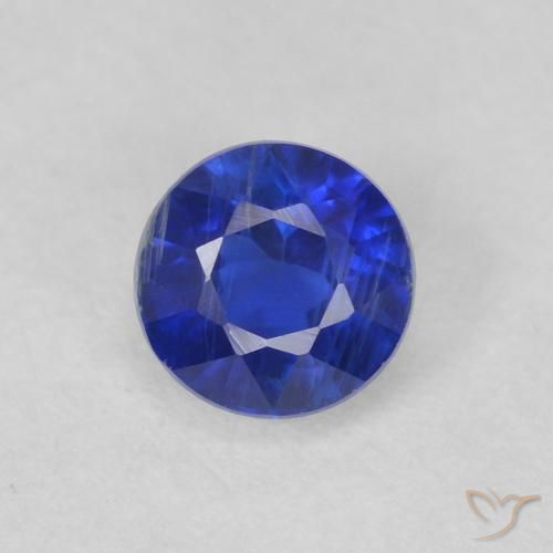 0.47ct Naturale Blu elettrico Cianite, Rotondo, VS-SI