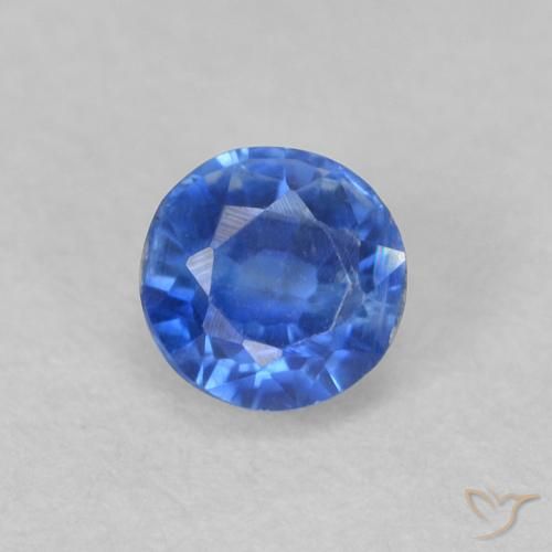 0.48ct Naturale Blu acceso Cianite, Rotondo, VS-SI