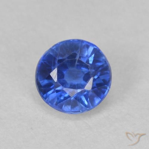 0.47ct Naturale Blu profondo azzurro Cianite, Rotondo, VS-SI