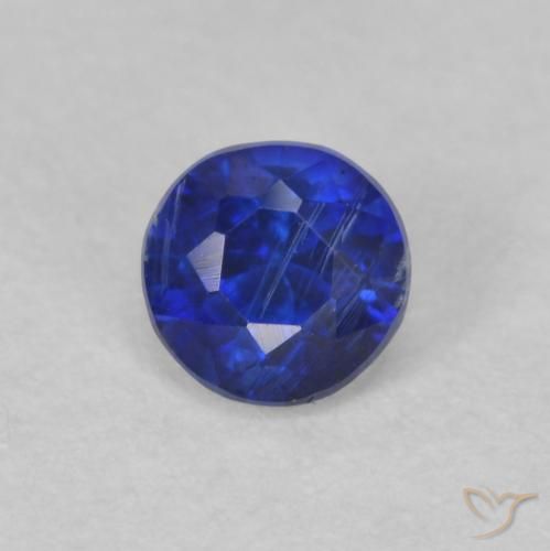 0.47ct Naturale Blu Navy Intenso Cianite, Rotondo, SI