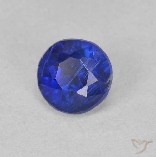 Cianite Blu Navy Intenso naturale da 0.47 ct, Rotondo, SI