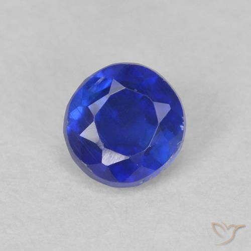 0.40ct Naturale Blu Navy Intenso Cianite, Rotondo, VS-SI