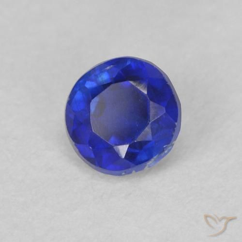 Cianite Blu Navy Intenso naturale da 0.40 ct, Rotondo, VS-SI