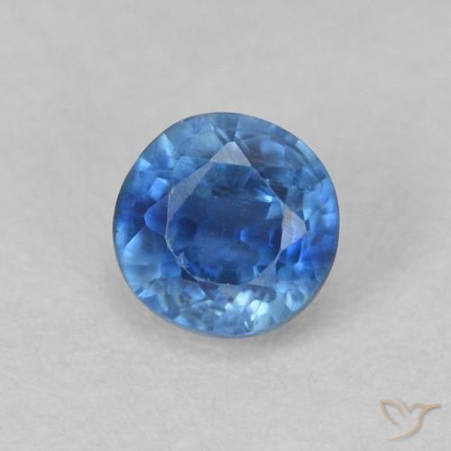 0.46ct Naturale Blu navy chiaro Cianite, Rotondo, VS-SI