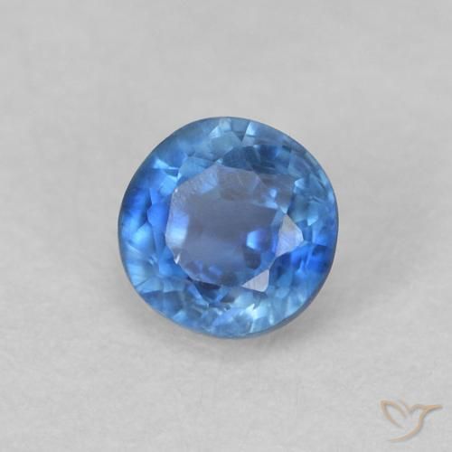 Cianite Blu navy chiaro naturale da 0.46 ct, Rotondo, VS-SI