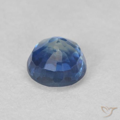 Cianite Blu navy chiaro naturale da 0.46 ct, Rotondo, VS-SI