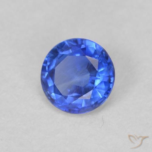 Cianite Blu profondo azzurro naturale da 0.35 ct, Taglio rotondo, VS-SI