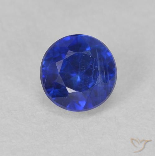 0.52ct Naturale Blu elettrico Cianite, Rotondo, VS-SI