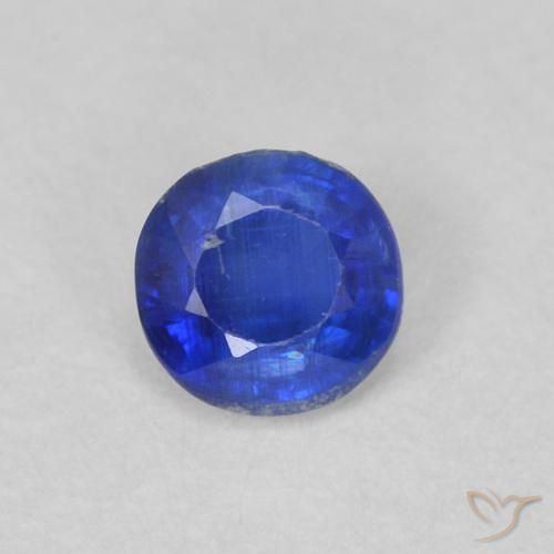 0.32ct Naturale Blu acceso Cianite, Rotondo, VS-SI