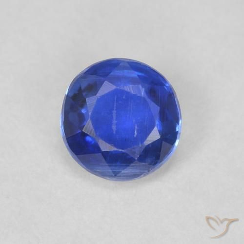 0.38ct Naturale Blu navy Cianite, Rotondo, VS-SI