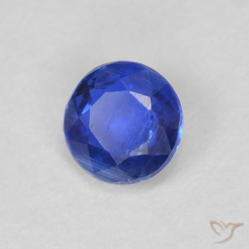 Cianite Blu navy naturale da 0.38 ct, Rotondo, VS-SI