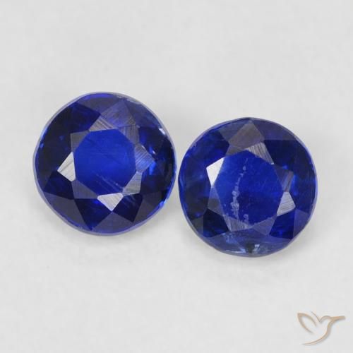 0.78ctw Naturale Blu reale Cianite, Rotondo, VS-SI