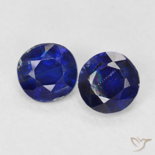 0.68ctw Naturale Blu reale Cianite, Rotondo, VS-SI