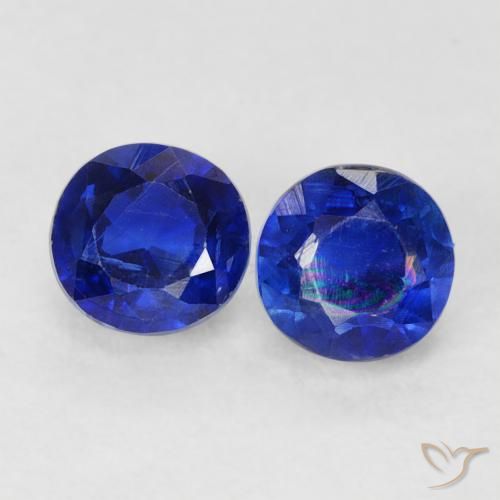 0.98ctw Naturale Blu reale Cianite, Rotondo, VS-SI