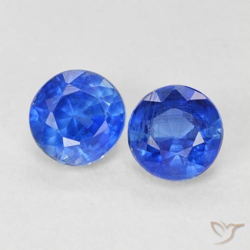 0.90ctw Naturale Blu profondo azzurro Cianite, Rotondo, VS-SI
