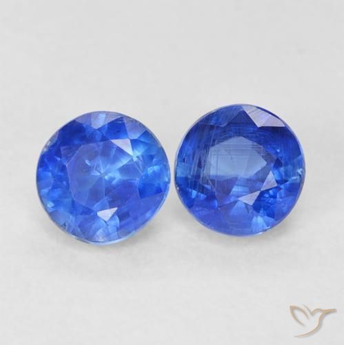 Gemme di Cianite Blu profondo azzurro naturale da 0.90 ct, Rotondo, VS-SI