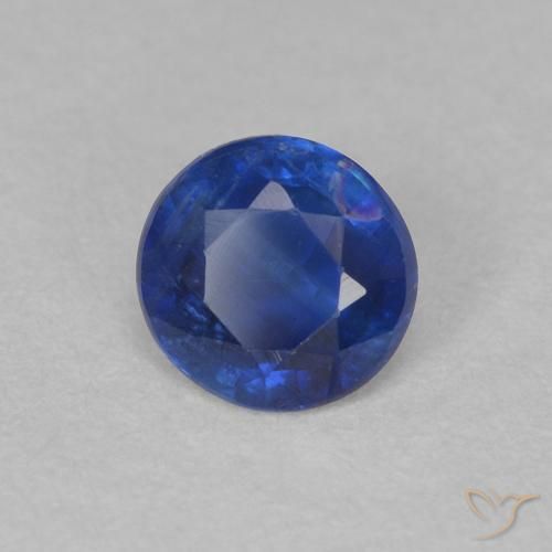 Cianite Blu scuro naturale da 0.52 ct, Rotondo, SI