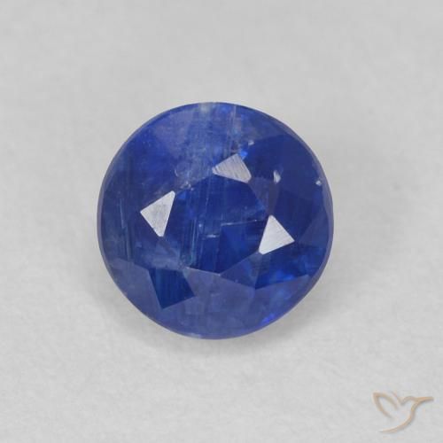0.79ct Naturale Blu scuro Cianite, Rotondo, SI