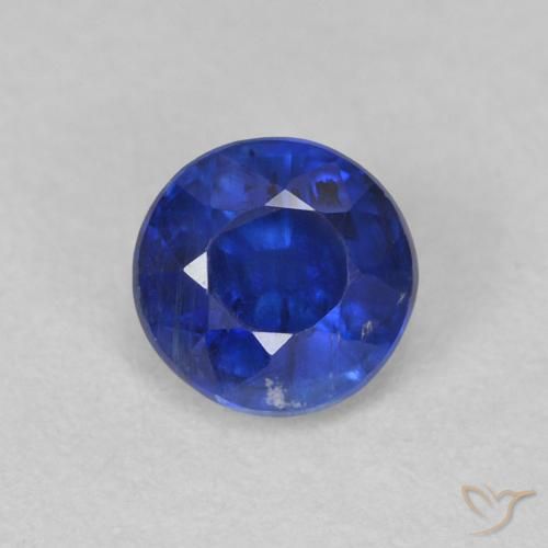 0.68ct Naturale Blu scuro Cianite, Rotondo, SI