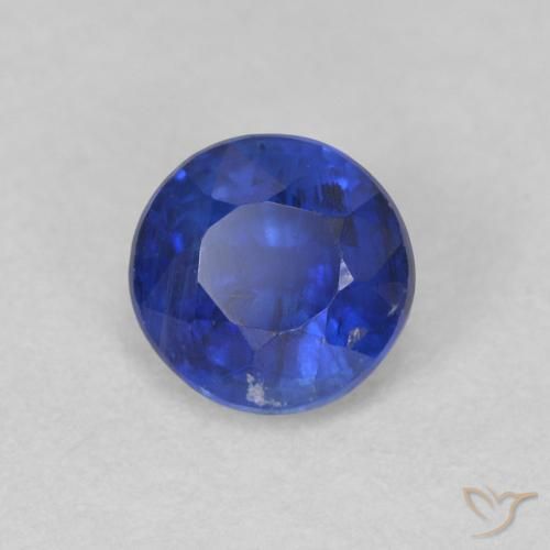Cianite Blu scuro naturale da 0.68 ct, Rotondo, SI