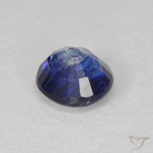 Cianite Blu scuro naturale da 0.68 ct, Rotondo, SI
