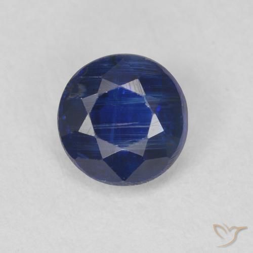0.71ct Naturale Blu navy Cianite, Rotondo, SI