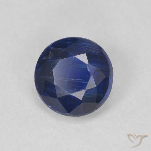 Cianite Blu navy naturale da 0.71 ct, Rotondo, SI