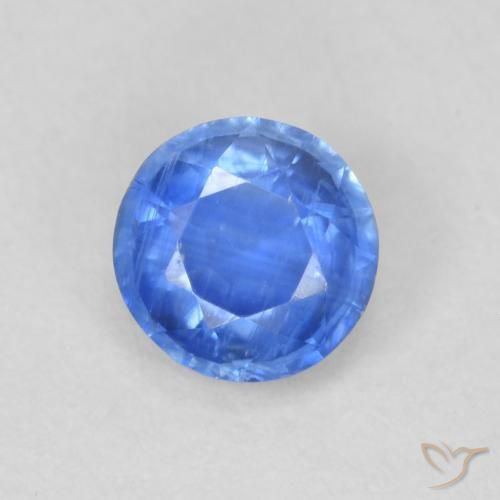 0.74ct Naturale Blu navy chiaro Cianite, Rotondo, SI