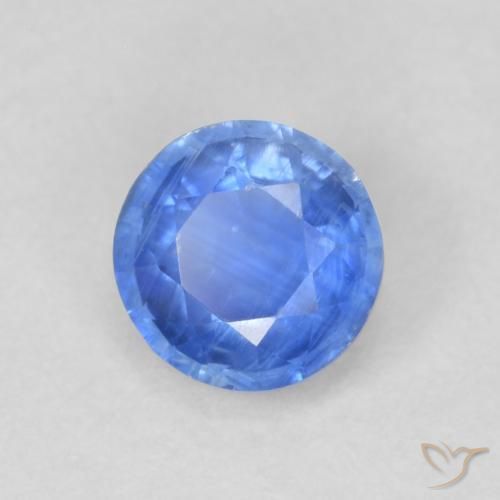 Cianite Blu navy chiaro naturale da 0.74 ct, Rotondo, SI