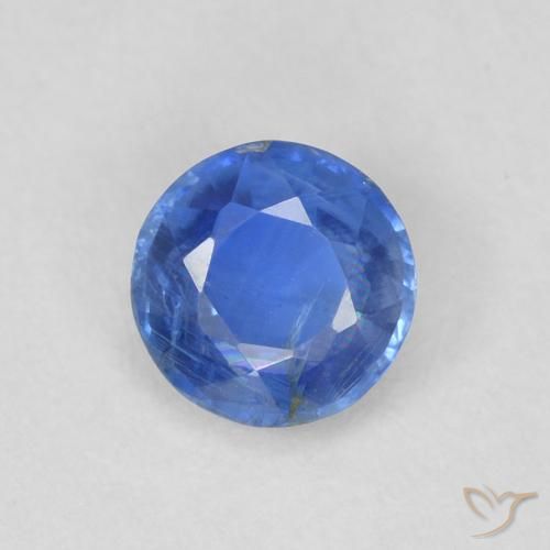 0.60ct Naturale Blu navy chiaro Cianite, Rotondo, SI