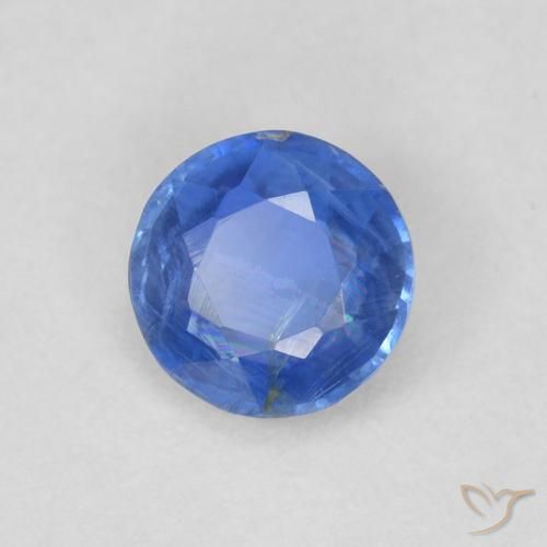 Cianite Blu navy chiaro naturale da 0.60 ct, Rotondo, SI