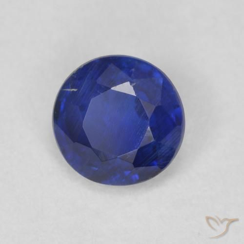 0.64ct Naturale Blu scuro Cianite, Rotondo, SI