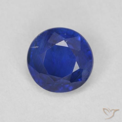 Cianite Blu scuro naturale da 0.64 ct, Rotondo, SI