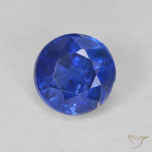 Cianite Blu navy naturale da 0.77 ct, Rotondo, SI
