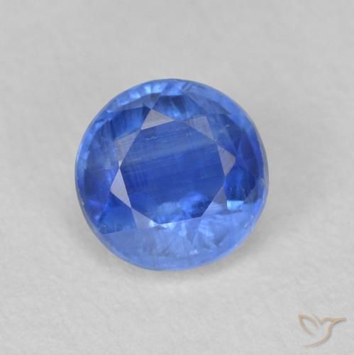 0.67ct Naturale Blu navy chiaro Cianite, Rotondo, SI