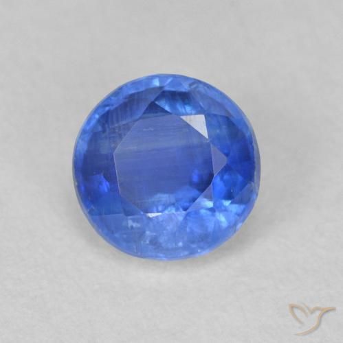 Cianite Blu navy chiaro naturale da 0.67 ct, Rotondo, SI