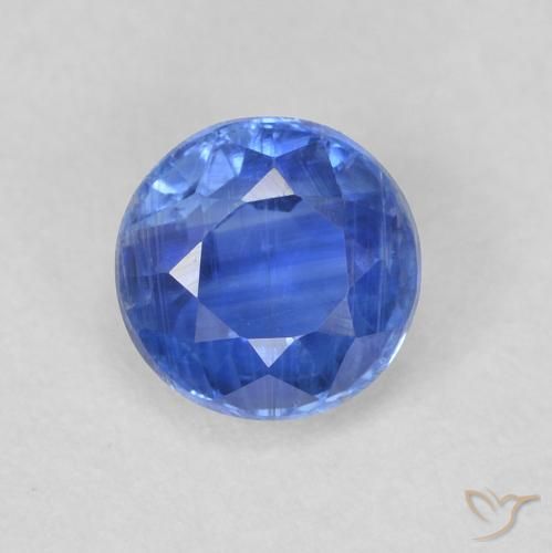 0.74ct Naturale Blu navy chiaro Cianite, Rotondo, SI